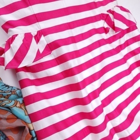 Lilly Pulitzer Red White Stripe Cotton Barbiecore Dress Sz 8 - Picture 6 of 15